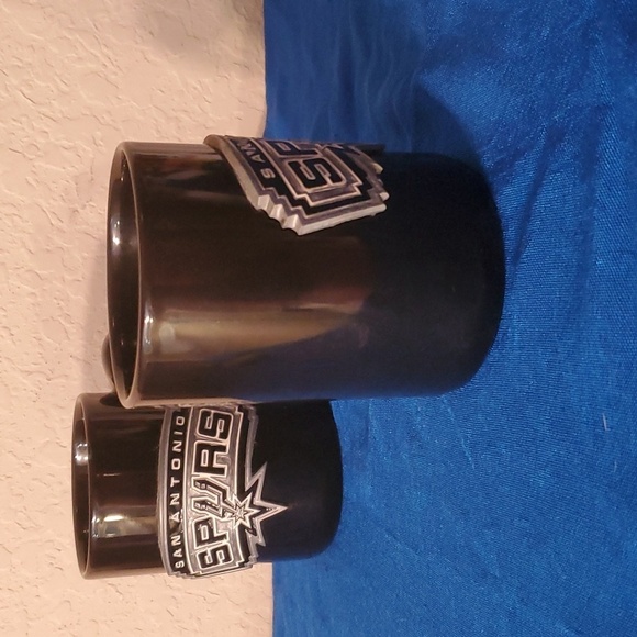 Two (2) San Antonio Spurs black coffee mug tea cup 10 oz each - Picture 6 of 15